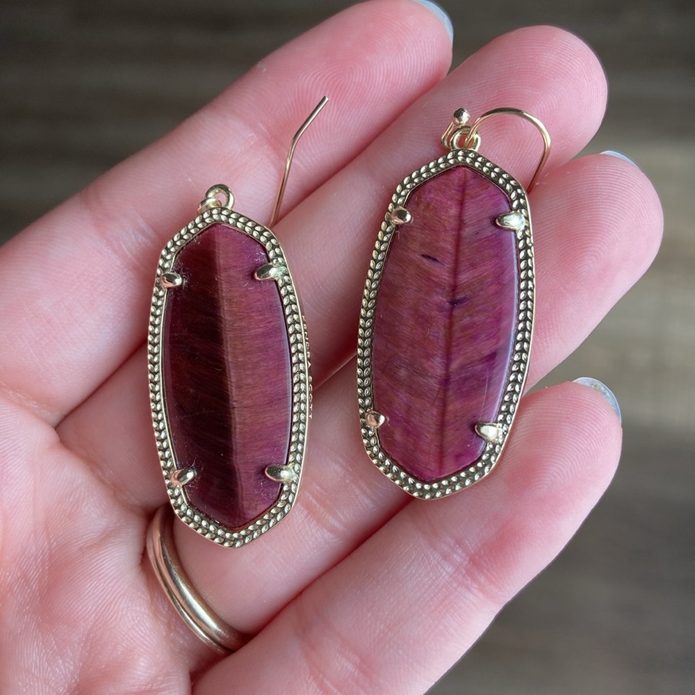 SEND ANY OFFER ❤️ Kendra Scott Bordeaux Tiger's Eye Elles